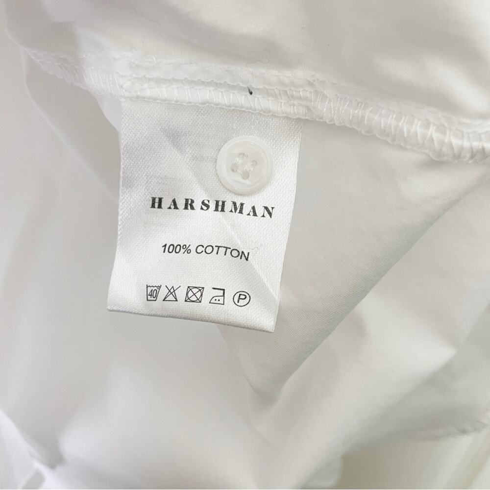 Anthropologie Harshman Julianna White Ruched Puff Sleeve Shirt Poplin NWT Sz L - Picture 9 of 9